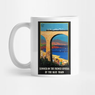 French Riviera Blue Train France Vintage Travel Poster Mug